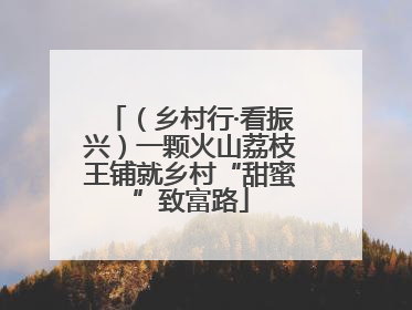 （乡村行·看振兴）一颗火山荔枝王铺就乡村“甜蜜”致富路
