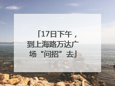 17日下午，到上海路万达广场“问招”去