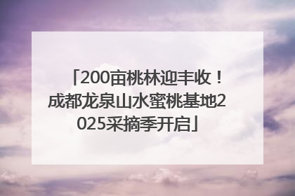 200亩桃林迎丰收！成都龙泉山水蜜桃基地2025采摘季开启