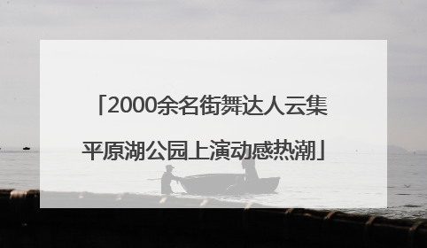 2000余名街舞达人云集 平原湖公园上演动感热潮