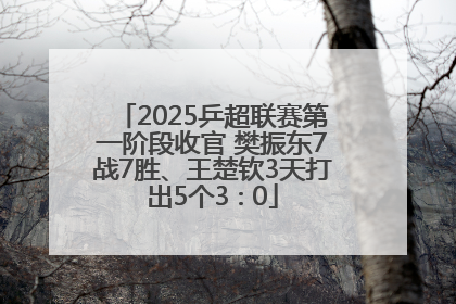 2025乒超联赛第一阶段收官 樊振东7战7胜、王楚钦3天打出5个3∶0