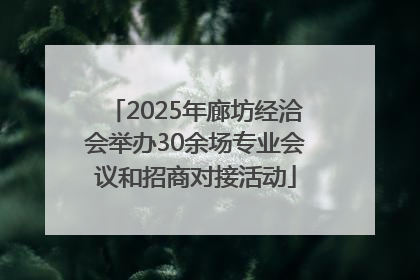 2025年廊坊经洽会举办30余场专业会议和招商对接活动