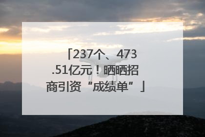 237个、473.51亿元！晒晒招商引资“成绩单”