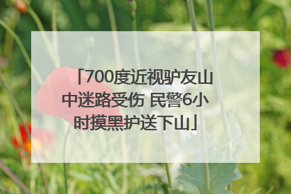 700度近视驴友山中迷路受伤 民警6小时摸黑护送下山