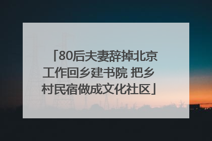 80后夫妻辞掉北京工作回乡建书院 把乡村民宿做成文化社区